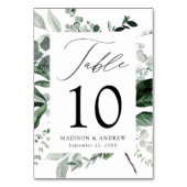 Abundant Greenery Personalized Wedding Tischnummer (Vorderseite)