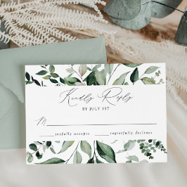Abundant Greenery Wedding RSVP Karte