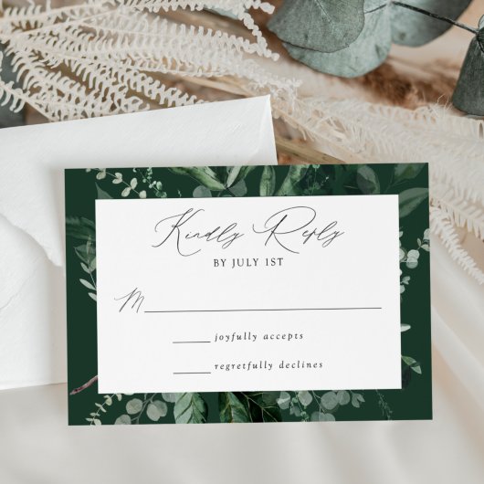 Abundant Greenery Wedding RSVP Karte