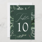 Abundant Greenery Wedding Table Number Card (Vorderseite)