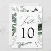 Abundant Greenery Wedding Table Number Card (Vorderseite)