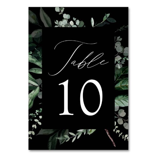 Abundant Greenery Wedding Tischnummer (Rückseite)