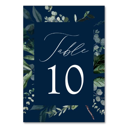 Abundant Greenery Wedding Tischnummer (Vorderseite)