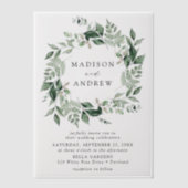 Abundant Greenery Wreath Wedding Pergament Einladungen (Vorderseite)