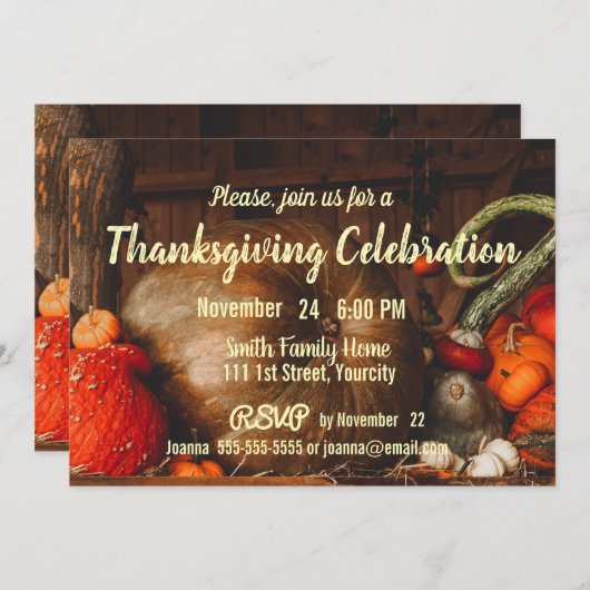 Abundant Harvest Erntedank Custom Einladung (Vorne/Hinten)