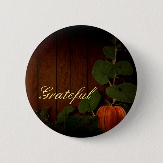 Abundant Harvest Pumpkin Erntedank Button (Vorderseite)