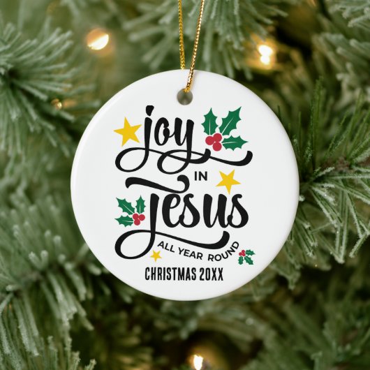 Abundant Joy in Jesus Christian Christmas Keramik Ornament (Baum)