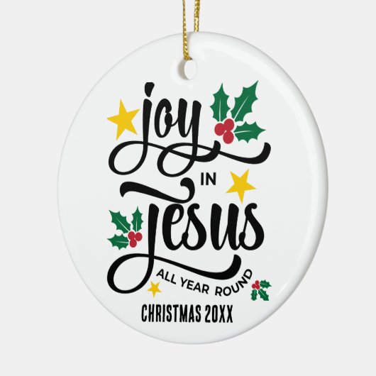 Abundant Joy in Jesus Christian Christmas Keramik Ornament (Links)
