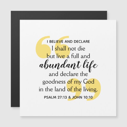 ABUNDANT LIFE Positive Christlich Affirmative Magnetkarte (Vorne/Hinten)
