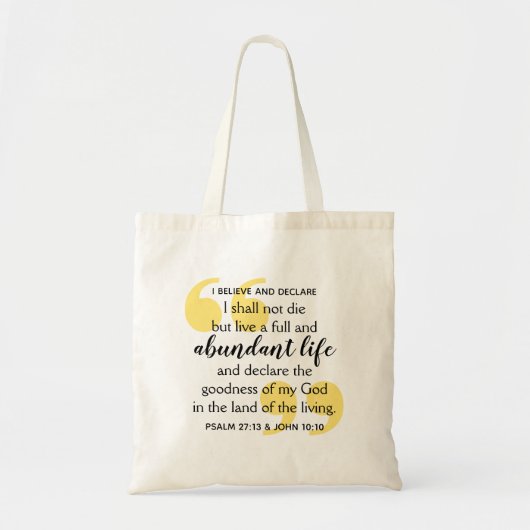 ABUNDANT LIFE Positive Christlich Affirmative Tragetasche (Vorne)