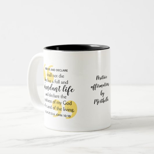 ABUNDANT LIFE Positive Christlich Affirmative Zweifarbige Tasse (Vorderseite Links)