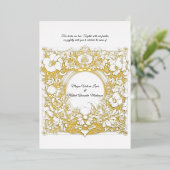 Abundant Lush Acanthus, in Gold, Hochzeit Folieneinladung (Stehend vorne)