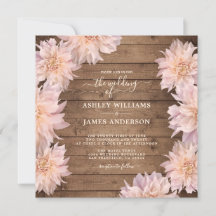 Abundant Pink Dahlia Blume Rustic Wood Wedding