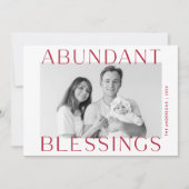 Abundant Segen Cranberry Foto Feiertagskarte (Vorderseite)