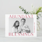 Abundant Segen Cranberry Foto Feiertagskarte (Stehend Vorderseite)