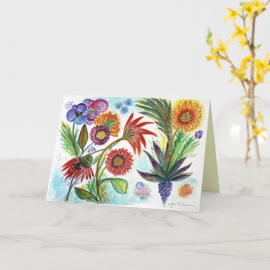 Abundant Zinnias Karte (Gelbe Blume)