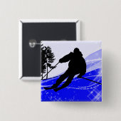 Abwärts auf der Ski-Steigung Button (Vorne & Hinten)