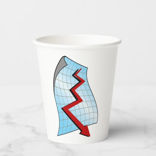 Abwärts Graph Red Arrow Pappbecher (Vorderseite)