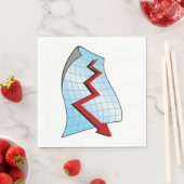 Abwärts Graph Red Arrow Serviette (Beispiel)