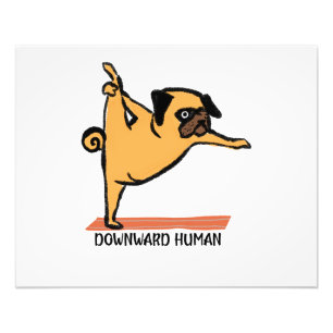Abwärts Human-Yoga-Dog-Funny Fotodruck