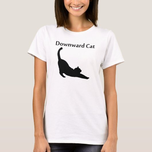 Abwärts Katze T-Shirt (Vorderseite)