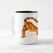 Abwärts Katzen-Tasse-Ursprüngliche Kunst durch Zweifarbige Tasse (Vorderseite Links)