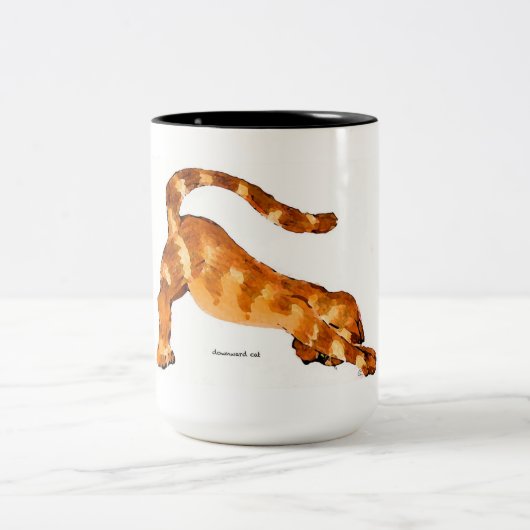Abwärts Katzen-Tasse-Ursprüngliche Kunst durch Zweifarbige Tasse (Mittel)