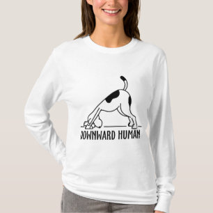 Abwärts menschlicher Hund Funny Yoga Workout Hund T-Shirt
