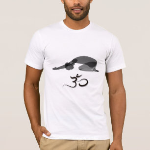 Abwärtsblick schwarz, Om-Symbol T-Shirt