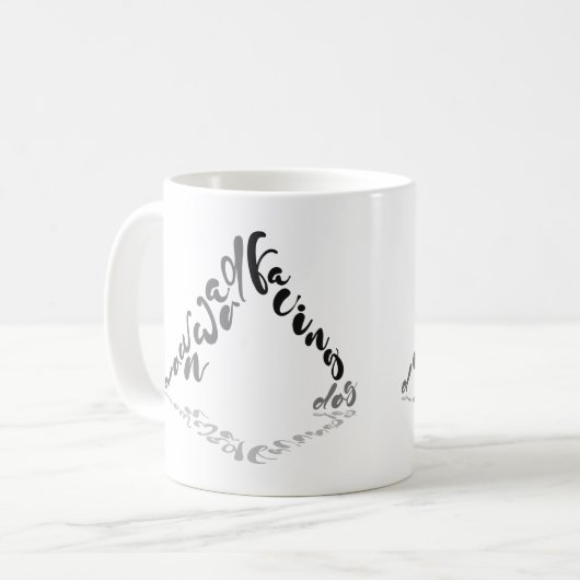 Abwärtsgerichtete Hunde-Yoga-Pose Kaffeetasse (Vorderseite Links)