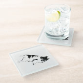 Abwärtstrend Glasuntersetzer (Schrägansicht)