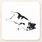 Abwärtstrend Rechteckiger Pappuntersetzer (Vorderseite)