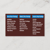 Abwasch von Fahrzeugen Visitenkarte (Rückseite)