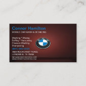 Abwasch von Fahrzeugen Visitenkarte (Vorderseite)