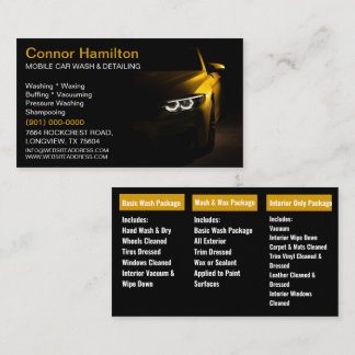 Abwasch von Kraftfahrzeugen - Druckabwaschen Visitenkarte