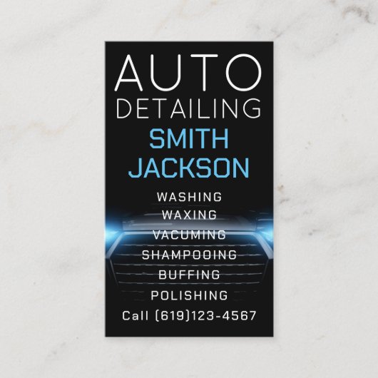 Abwasch von Kraftfahrzeugen - Druckabwaschen Visitenkarte (Vorderseite)