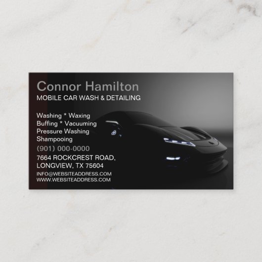 Abwasch von Kraftfahrzeugen - Druckabwaschen Visitenkarte (Vorderseite)