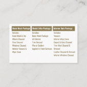 Abwasch von Kraftfahrzeugen - Druckabwaschen Visitenkarte (Rückseite)