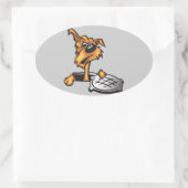 Abwasserhund Ovaler Aufkleber (Tasche)