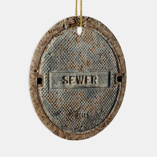 Abwasserkanal-Einsteigeloch-Abdeckung offiziell Keramikornament (Rechts)