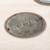 Abwasserkanal-Stadt-Kanaldeckel Runder Pappuntersetzer (Angewinkelt)