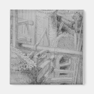 Abwasserkanalbau in Bloomsbury, London, 1845 Magnet