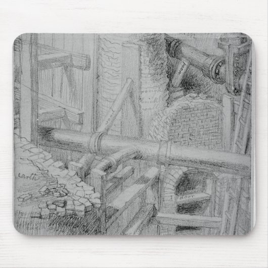 Abwasserkanalbau in Bloomsbury, London, 1845 Mousepad (Vorne)