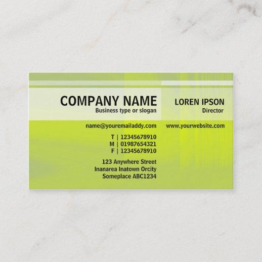 Abwechselnde Töne - Getränk Yellowade Visitenkarte (Vorderseite)