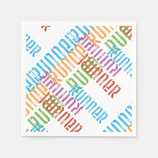 Abwechslung - buntes Runner Paper Napkins Serviette (Vorderseite)