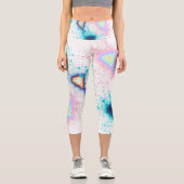 Abwechslung lebendiger eklektischer Farben Capri Leggings (Vorderseite)