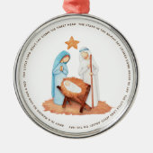 Abweg in einer Manager Carol Mininalist Nativität Ornament Aus Metall (Vorne)