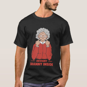 Abweichende Oma innerhalb Oma mit stinkendem Finge T-Shirt