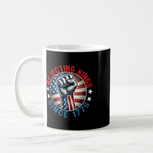 Abweisende Könige seit 1776 Handgriff Design Kaffeetasse (Links)