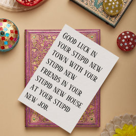 Abwesenheitskarte - Viel Glück in Ihrem neuen, stu Feiertagskarte